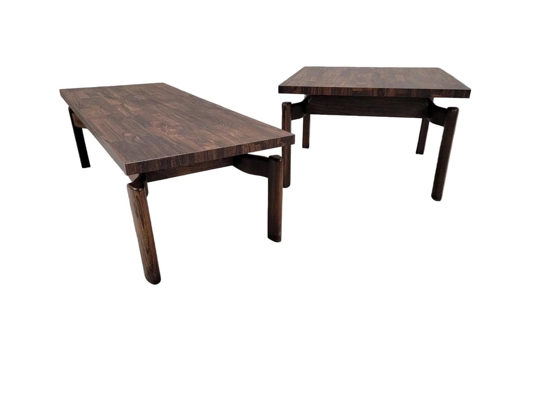 MCM Jens Risom Style Floating Formula Side with Coffee Table - Set of 2 - 4