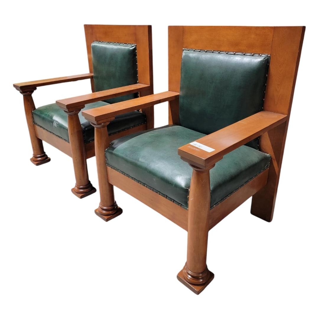 Antique Mission Arts and Crafts Style Chairs - Pair - 4