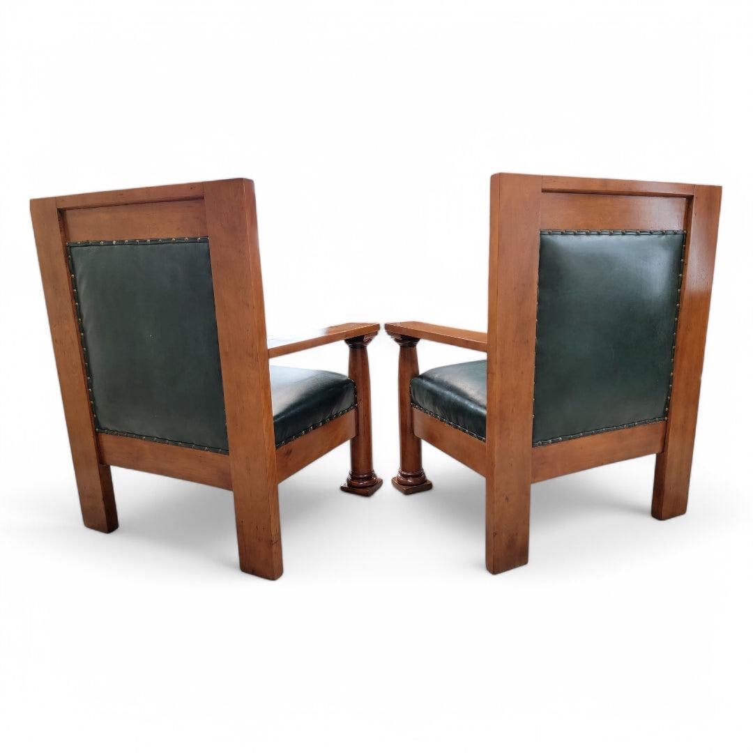 Antique Mission Arts and Crafts Style Chairs - Pair - 7