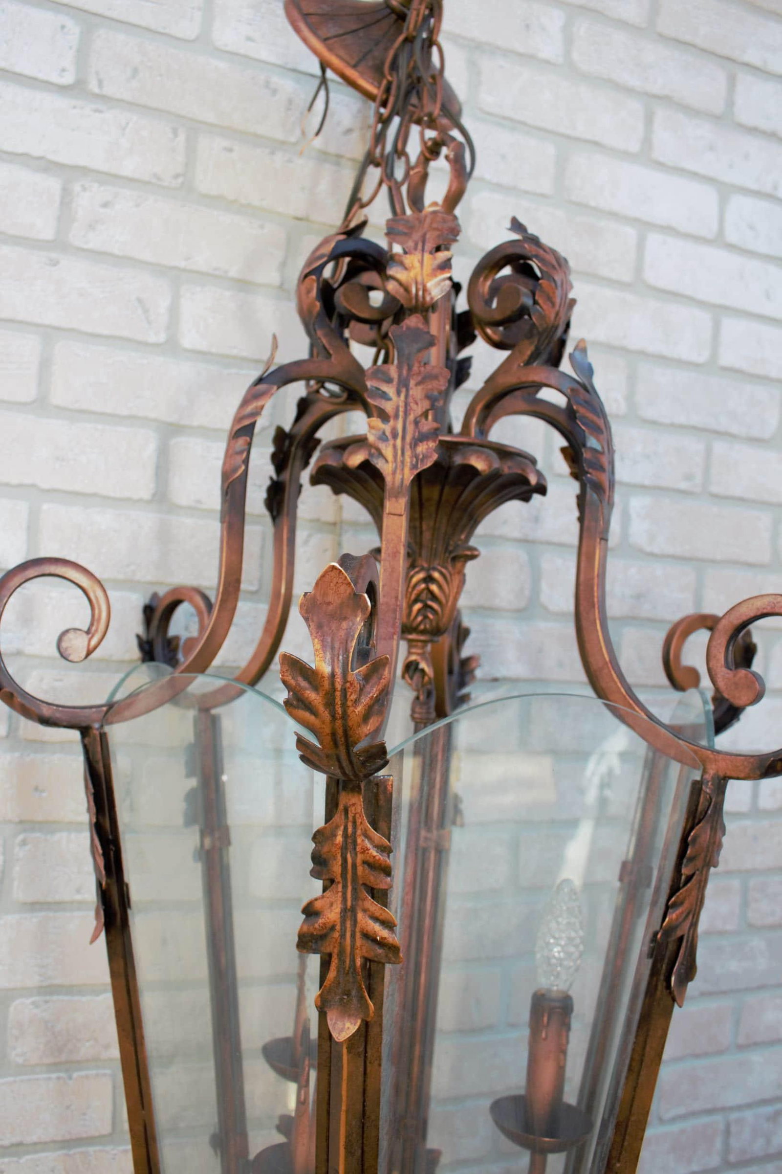 Antique Lantern with Acanthus Leaf Detail - 3