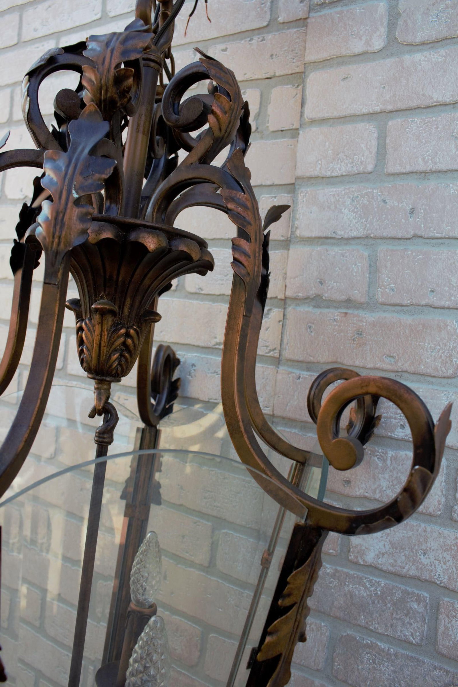 Antique Lantern with Acanthus Leaf Detail - 5