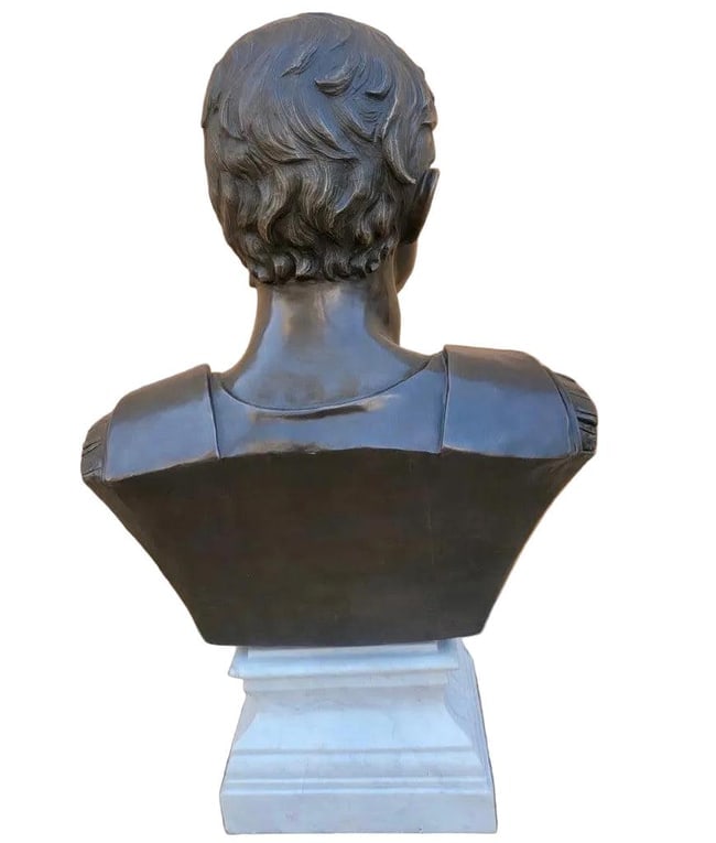 Vintage Italian Grand Tour Bronze Bust of Julius Augustus Caesar - 2