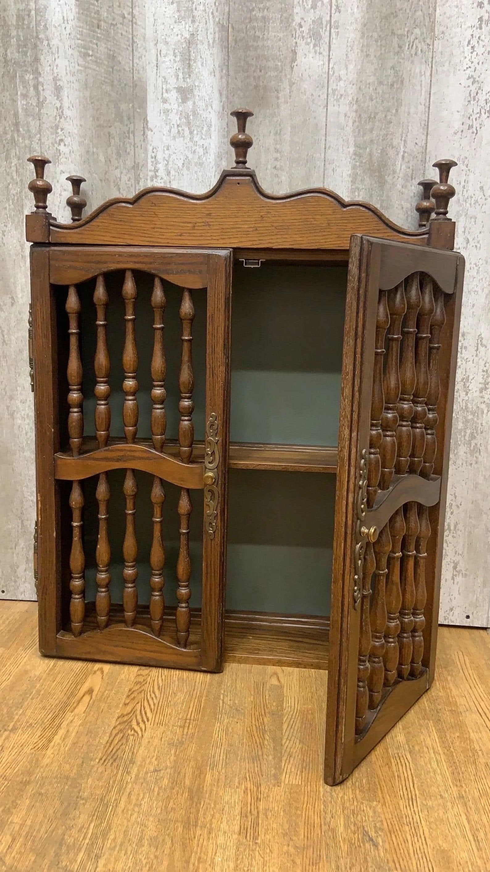 Vintage Carved Wall Hanging Shelving Unit - 6