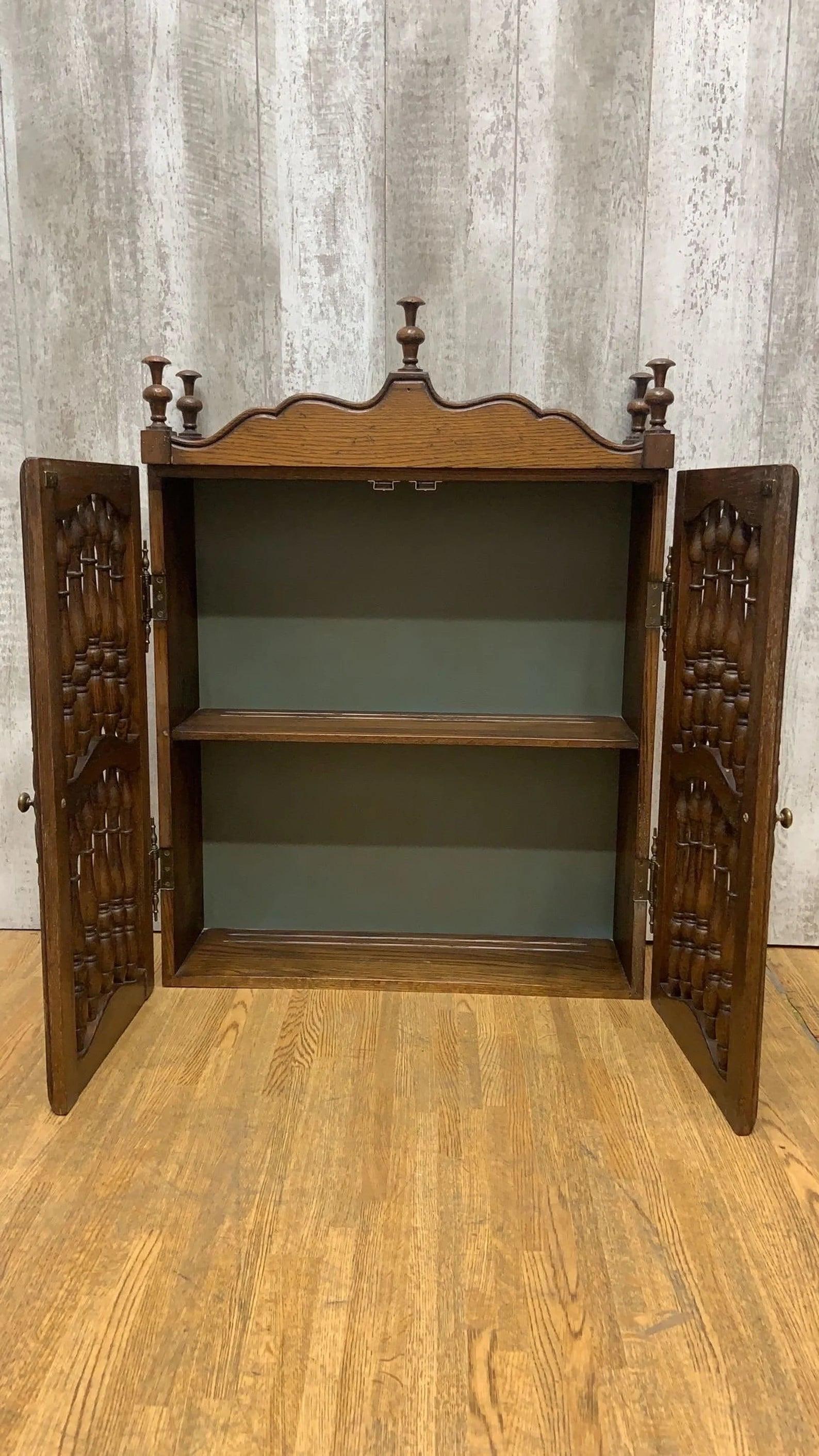 Vintage Carved Wall Hanging Shelving Unit - 7