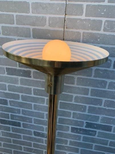 Art Deco Brass Torchiere Floor Lamp - 2
