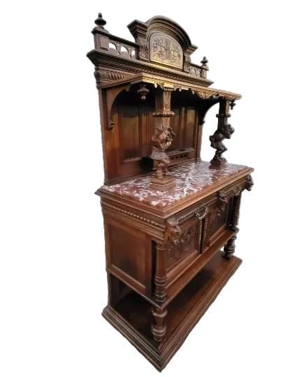 Antique French Gothic Figural Cabinet - 6