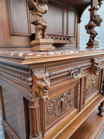 Antique French Gothic Figural Cabinet - 7