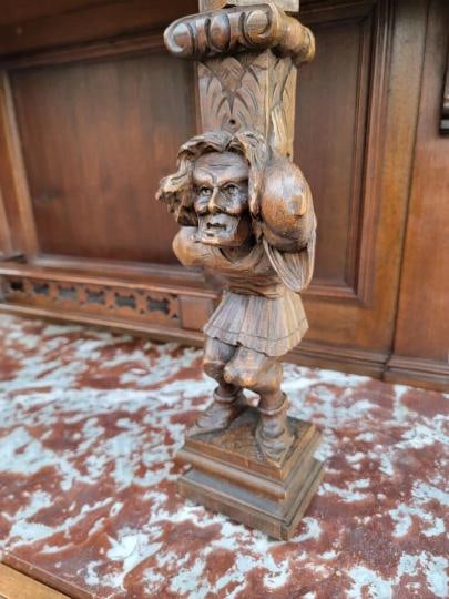 Antique French Gothic Figural Cabinet - 8