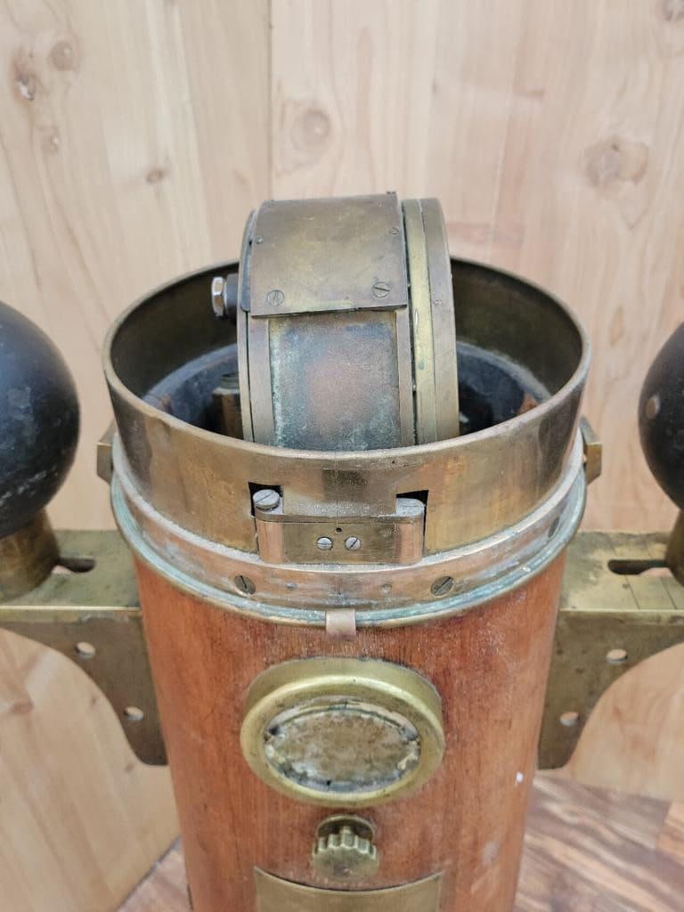 Antique Davies and Co Shopfitters Patt. 196 Yacht Binnacle and Compass - 5