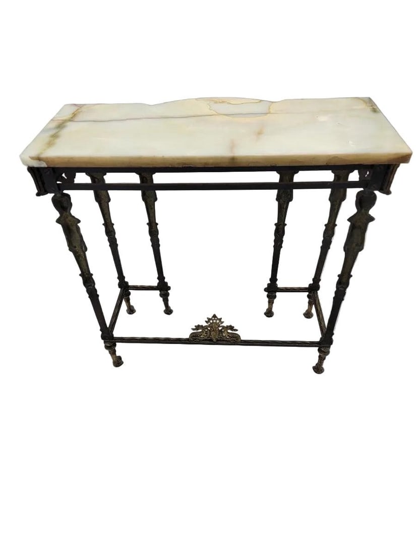 Antique Oscar Bach Style Console Table with Mirror - 3