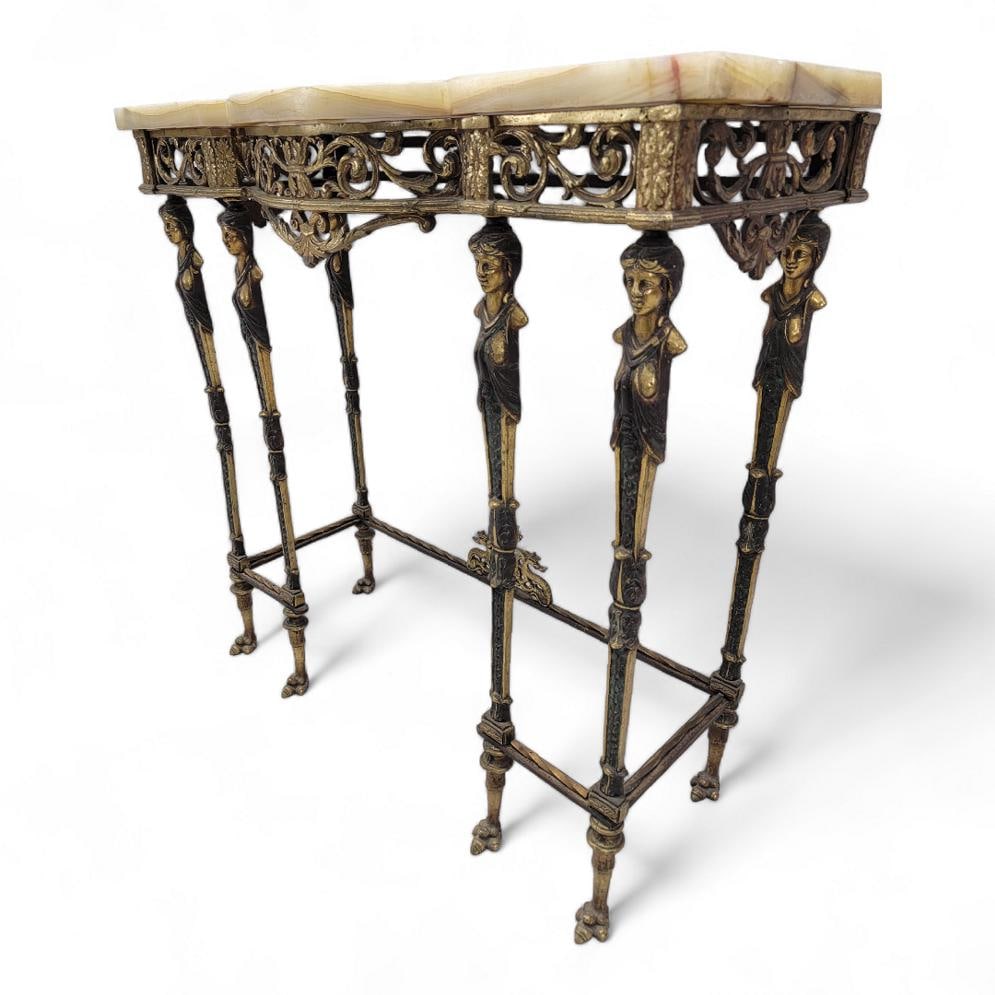 Antique Oscar Bach Style Console Table with Mirror - 7