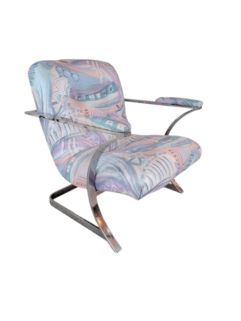 Postmodern Scoop Chair in Retro Fabric - 4