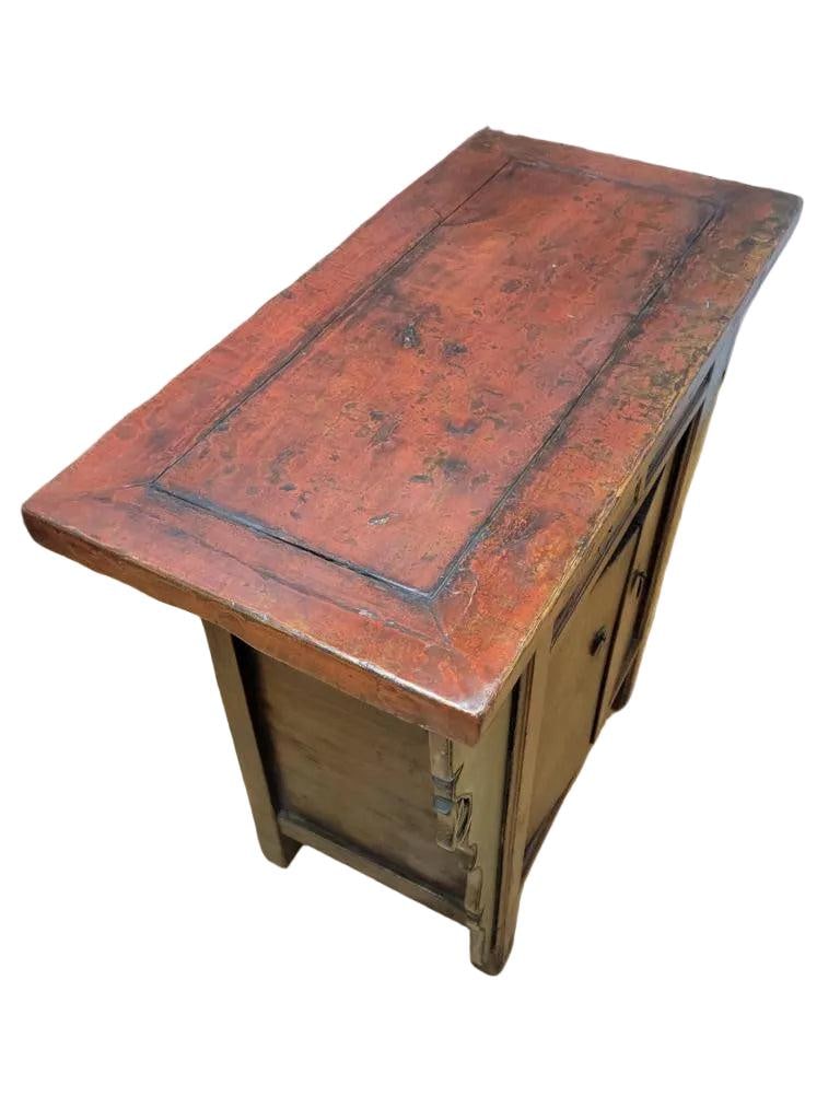 Antique Shanxi Province Small Hand Painted Red Cabinet - 3