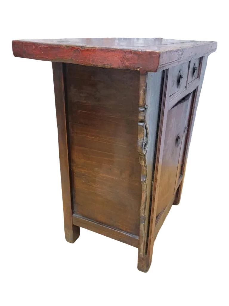 Antique Shanxi Province Small Hand Painted Red Cabinet - 7