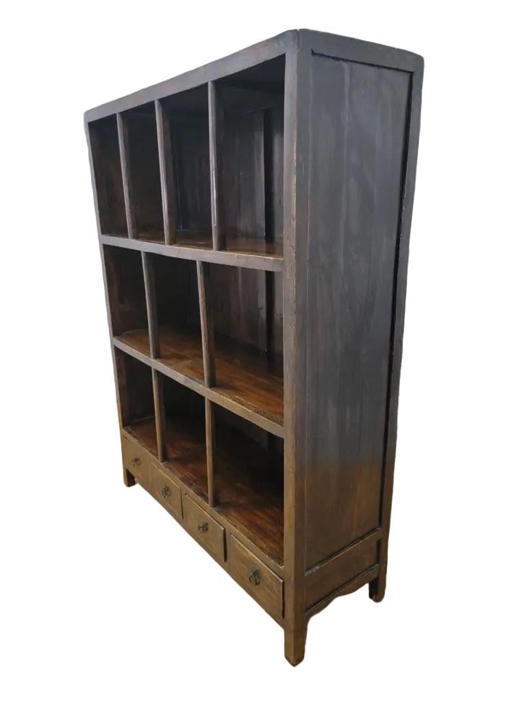 Antique Shanxi Province Elm Open Shelf Display Cabinet - 3