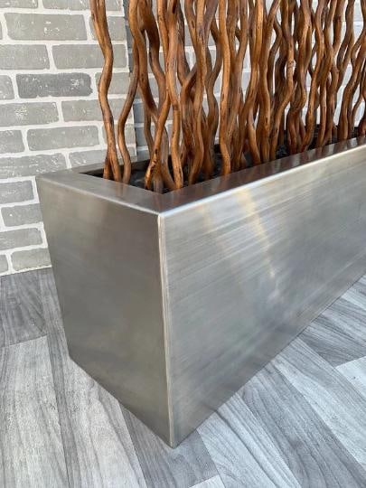 Vintage Industrial Willow Branches in Planter Box - 7