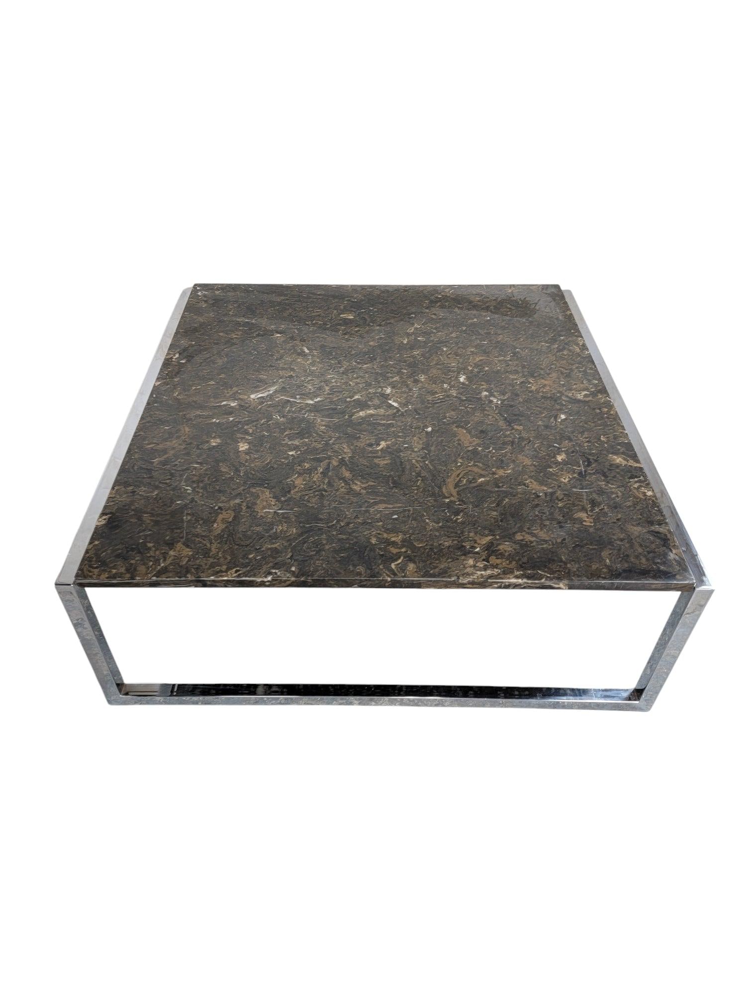 MCM Italian Granite Chrome Coffee Table - 2
