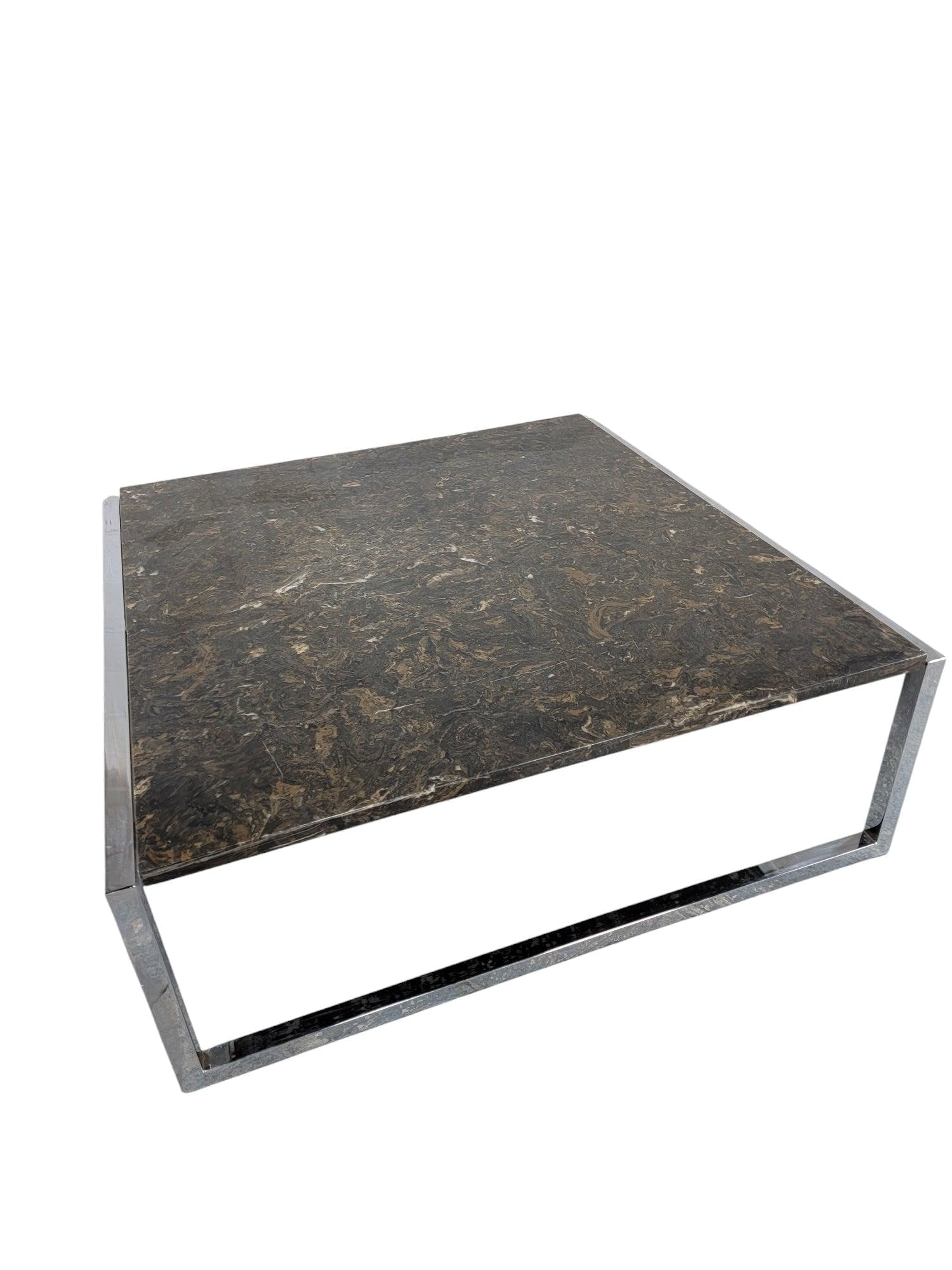 MCM Italian Granite Chrome Coffee Table - 4