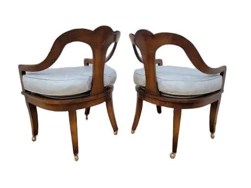 Vintage Regency Neoclassical Style Klismos Style Walnut Chairs - 4 - 3