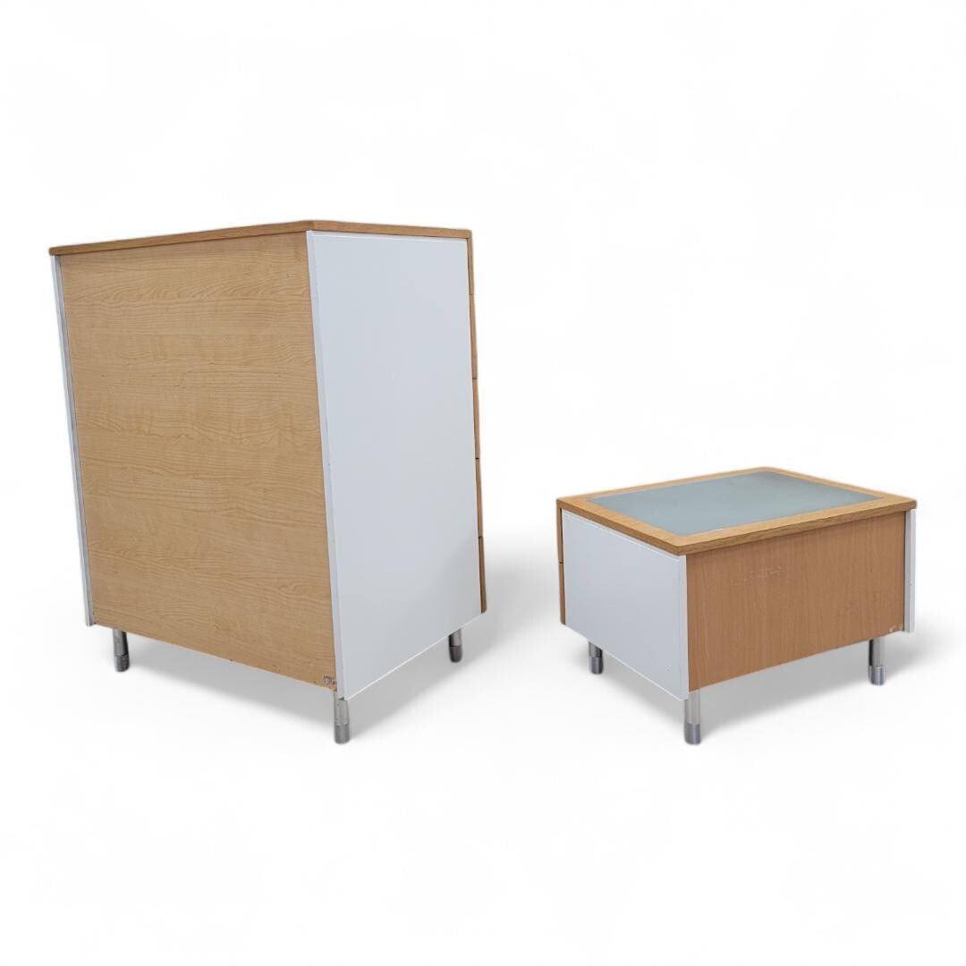 Postmodern Italian Frosted Glass Dresser with Side Chest - 3