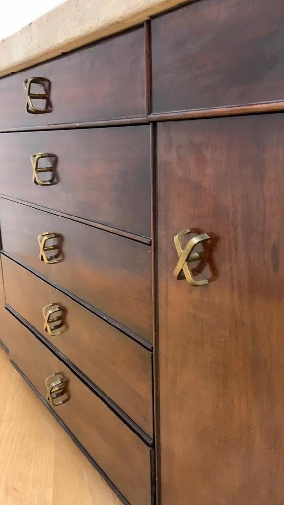 MCM Cork and Mahogany Credenza/Sideboard for Johnson Furniture - 3