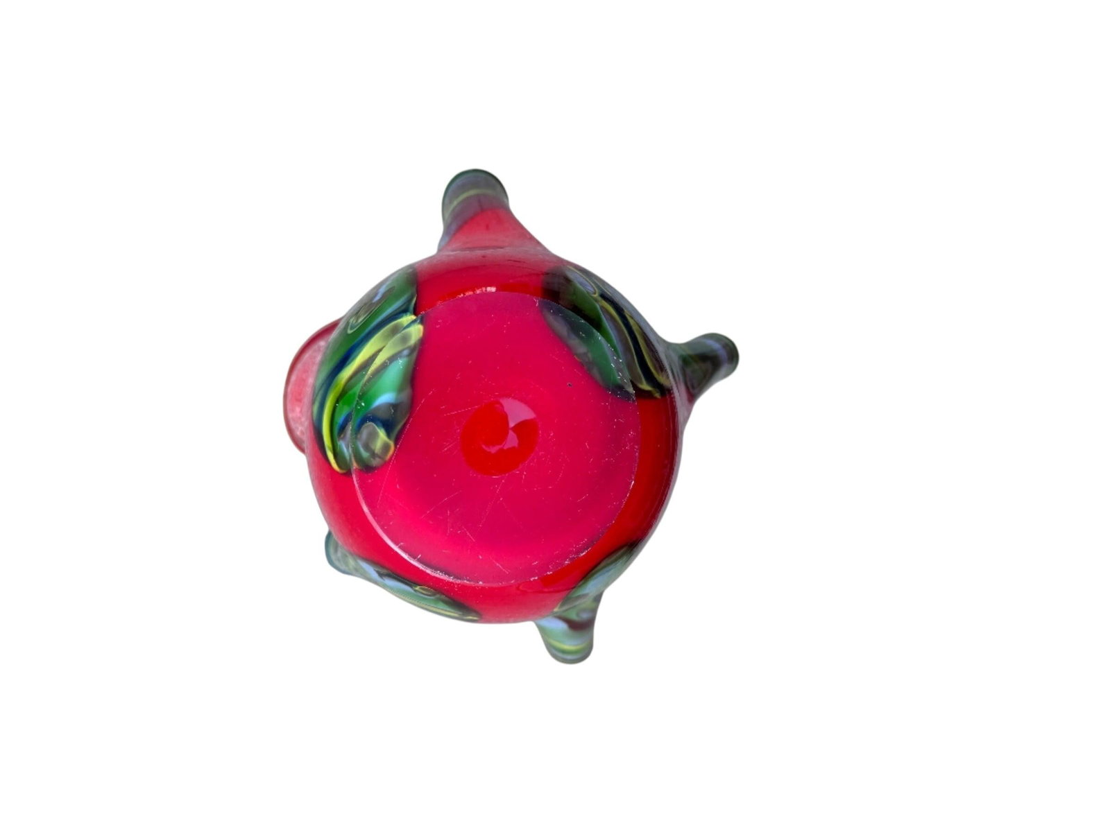 Vintage Italian Red and Green Glass Vase - 4