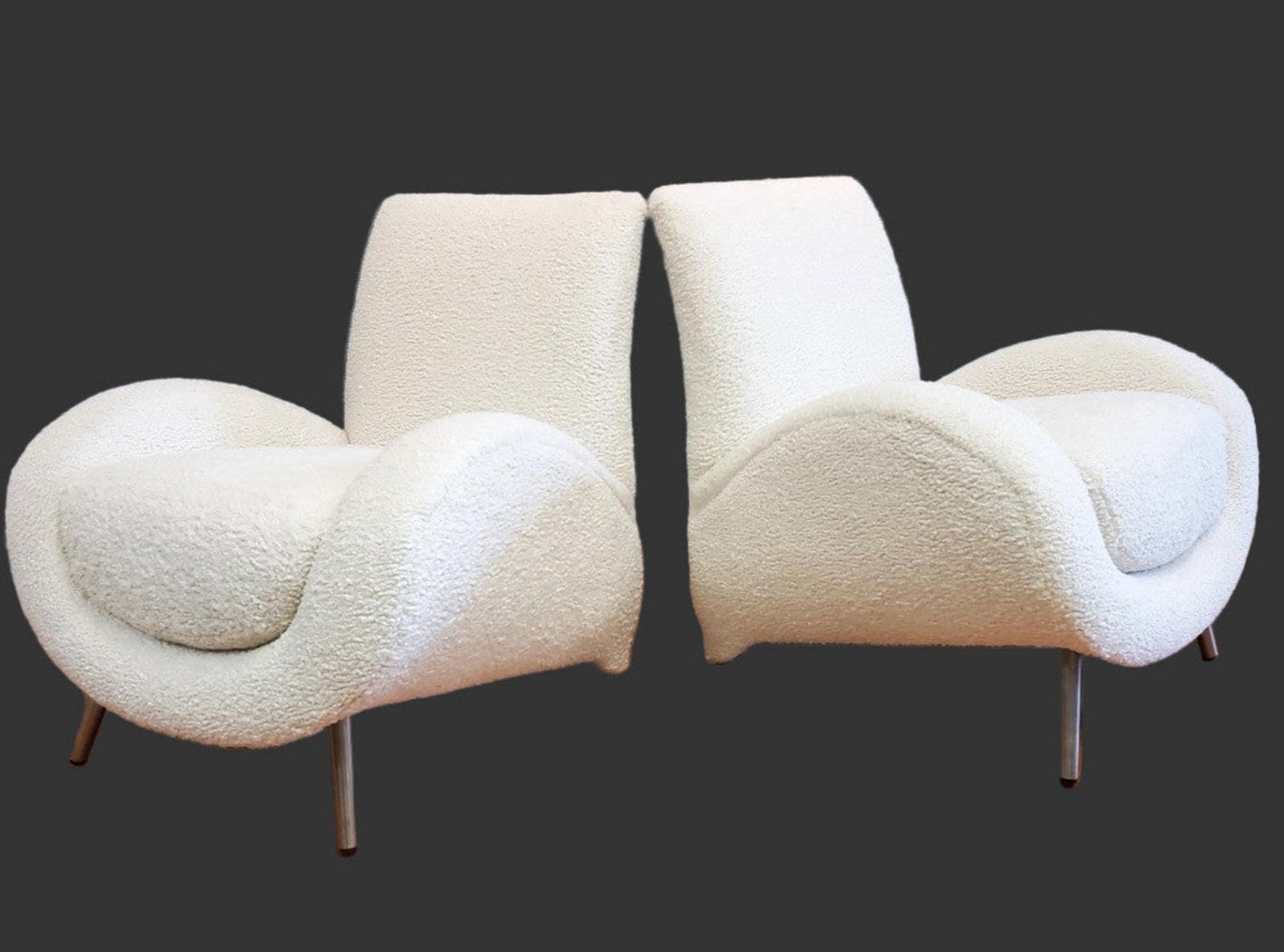 Postmodern Italian Club Chairs Newly Reupholstered - Pair - 4
