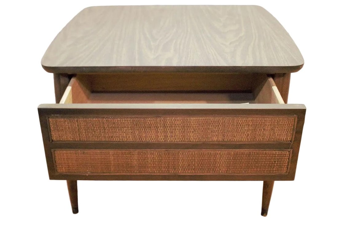 MCM American Of Martinsville Wicker Side Table - 5
