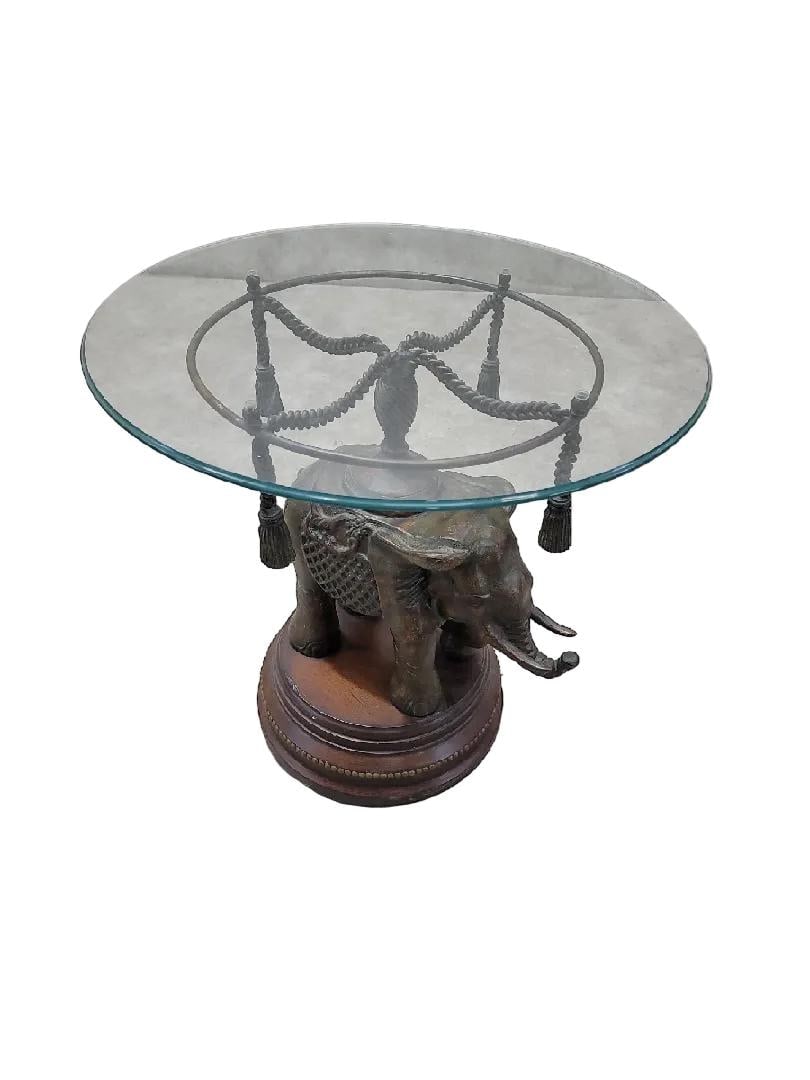 Vintage Erin Lane Bronze Elephant Pedestal Side Table (1 of 6)