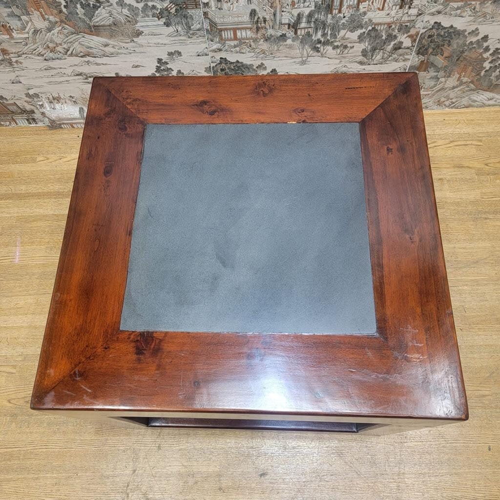 Antique Shanxi Province Elm Side Table with Stone Top - 2