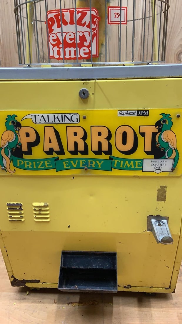 Vintage Gray Hound Talking Parrot Prize Every Time Vending Machine - 7