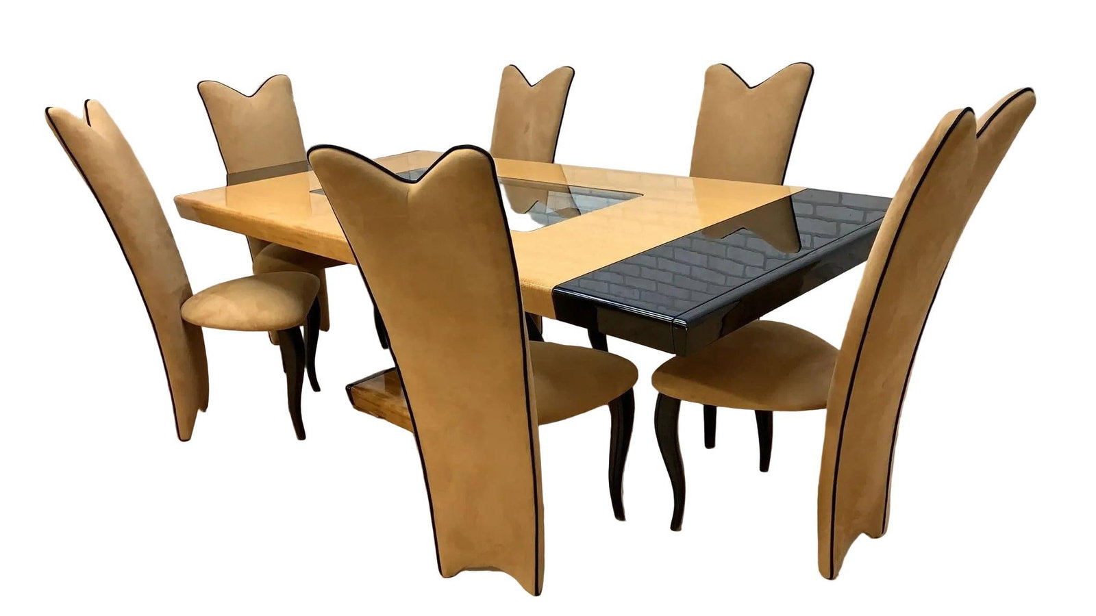 Italian Art Deco Extending Dining Table with 6 Dining Chairs - 7