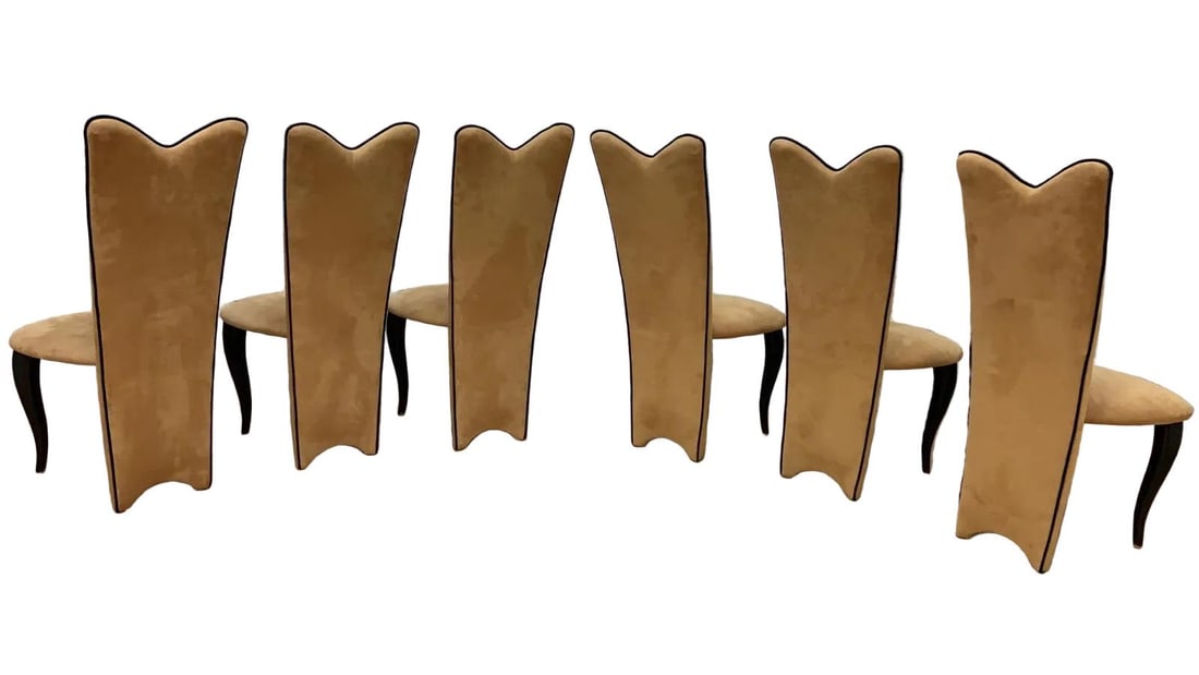 Italian Art Deco Extending Dining Table with 6 Dining Chairs - 9