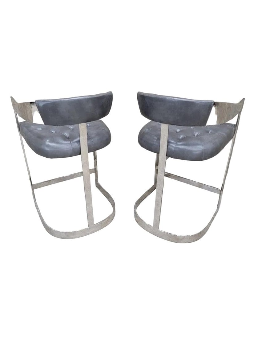Vintage Modern Bar Stools - Pair - 4