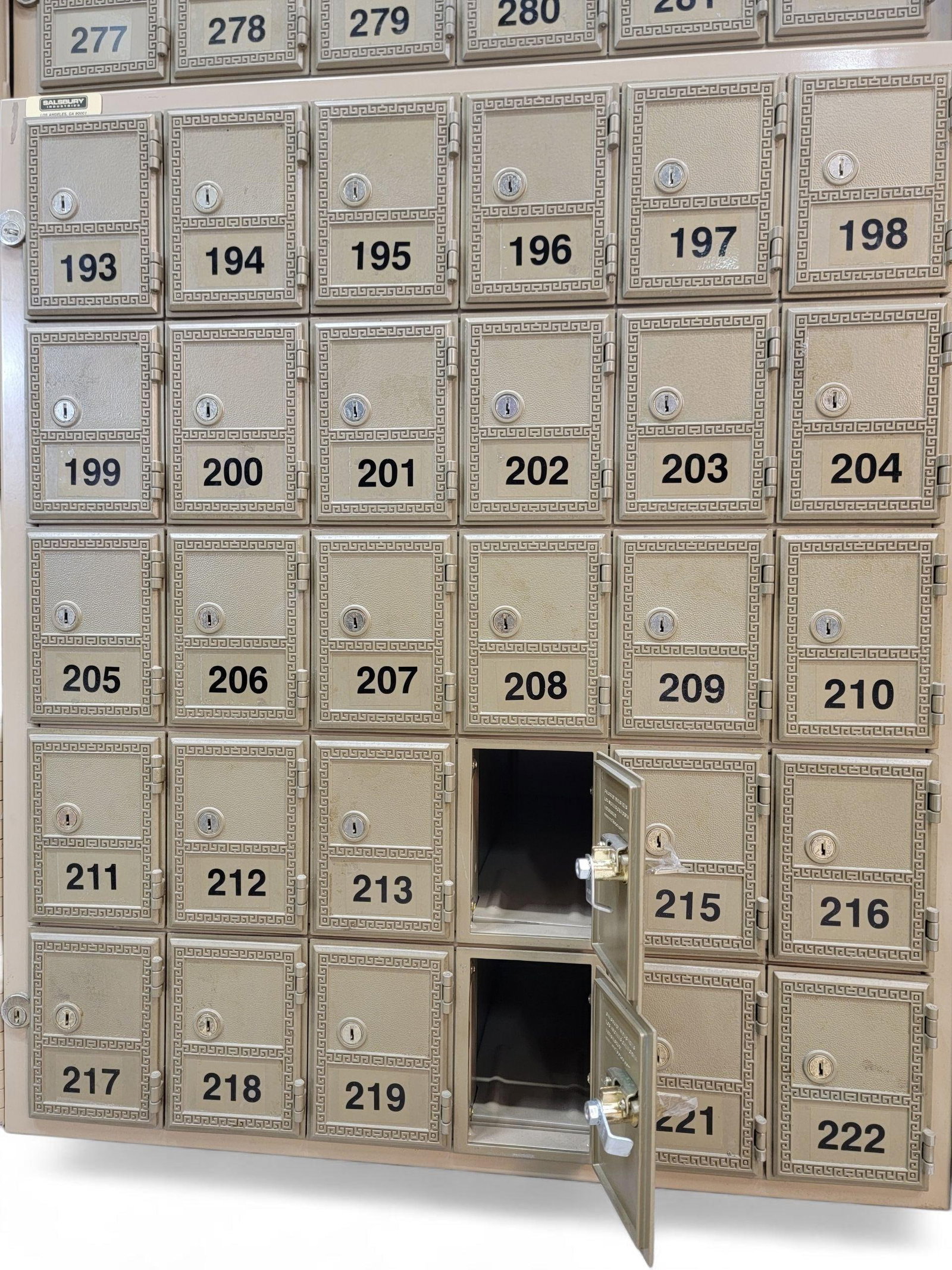 Vintage Metal Mailroom Storage Boxes by Salisbury Industries - Set of 12 - 7