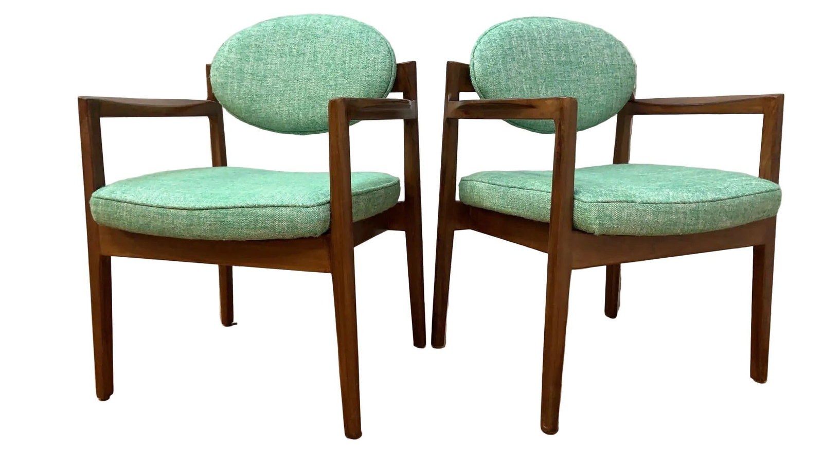 MCM Oval Back Chairs by Jens Risom Newly Reupholstered - Pair - 2