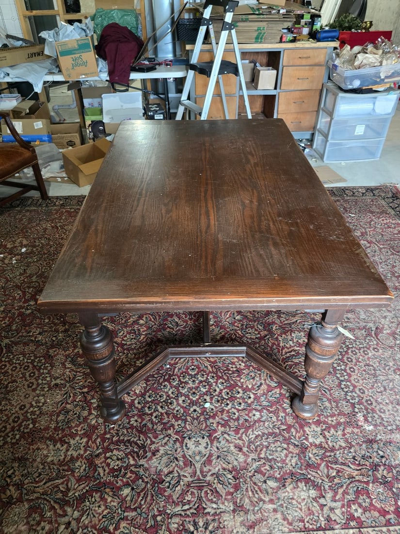 Jacobean Revival Oak Drop Leaf Table - 2