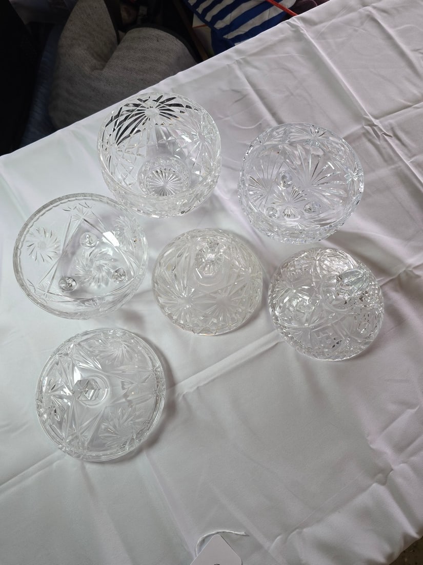 Set of Three Cut Crystal Covered Candy Dishes - 3