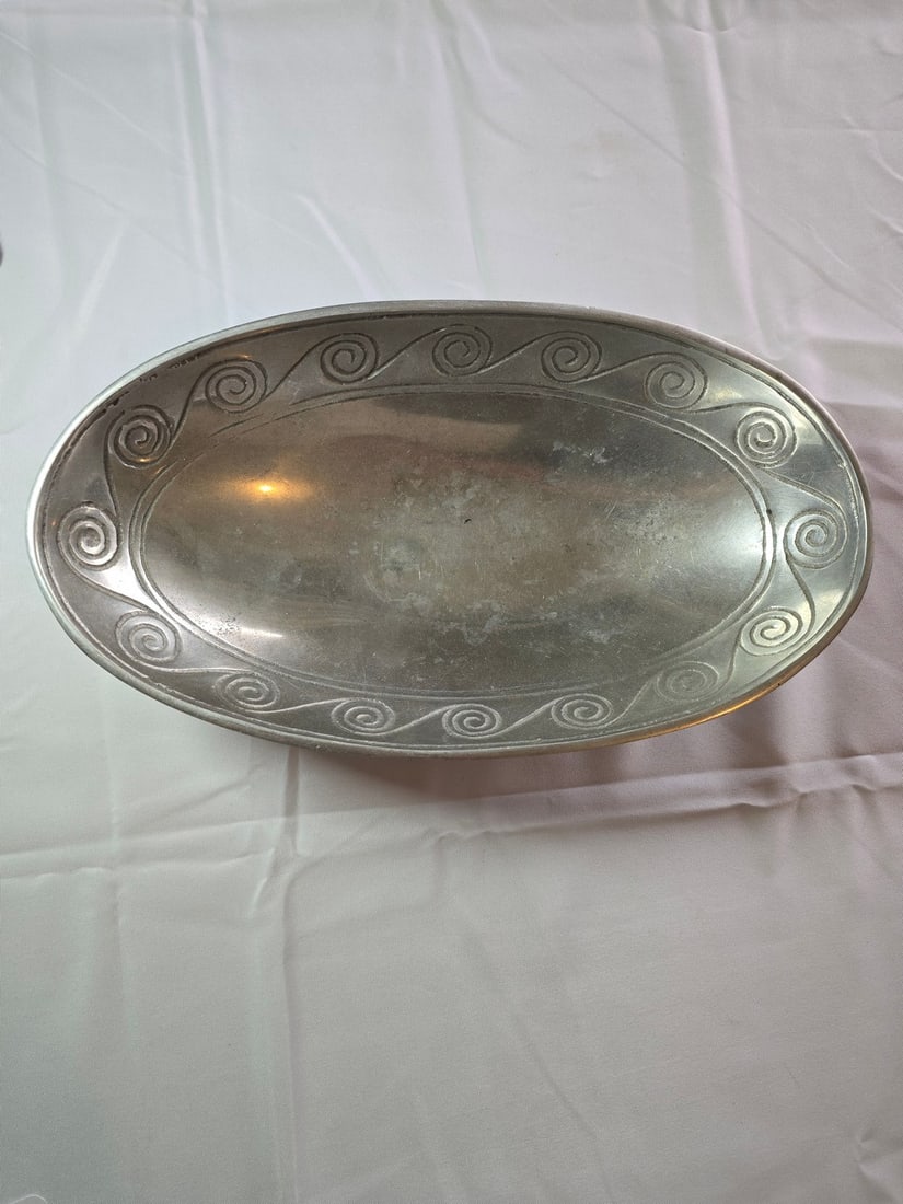 Pewter Pitcher and Dish Set - 2