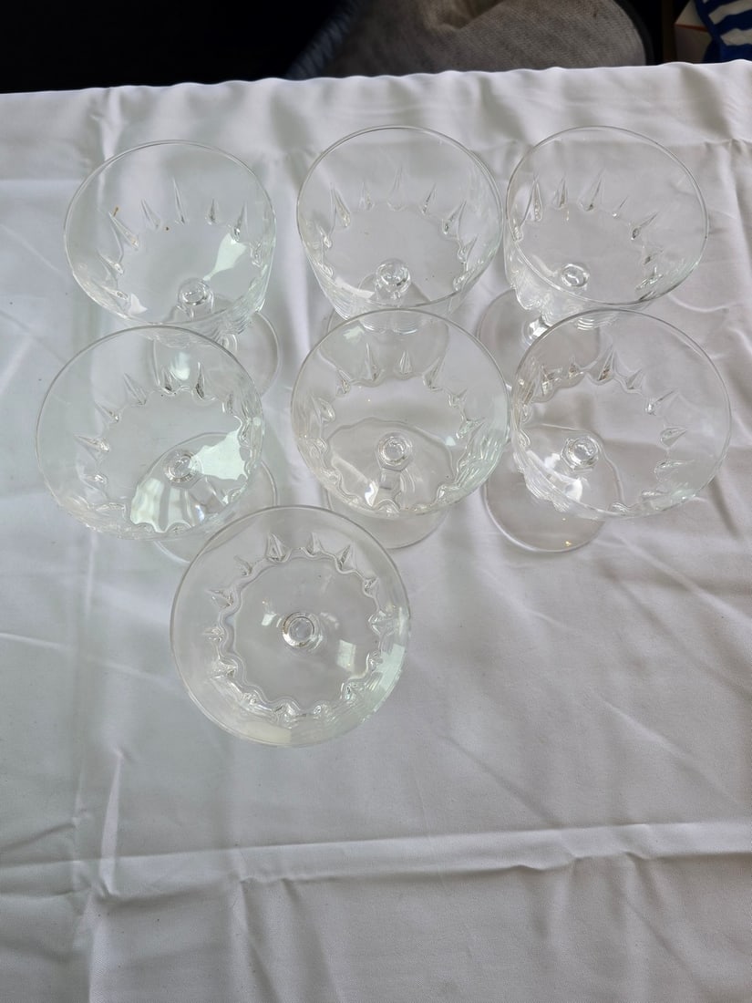 Set of 6 Cristal d'Arques Lead Crystal Champagne/Sherbet Glasses - 2