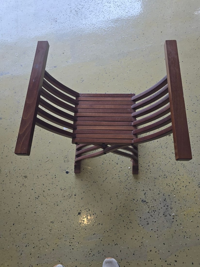 Mid-Century Modern Slat-Back Bench/Stool - 2
