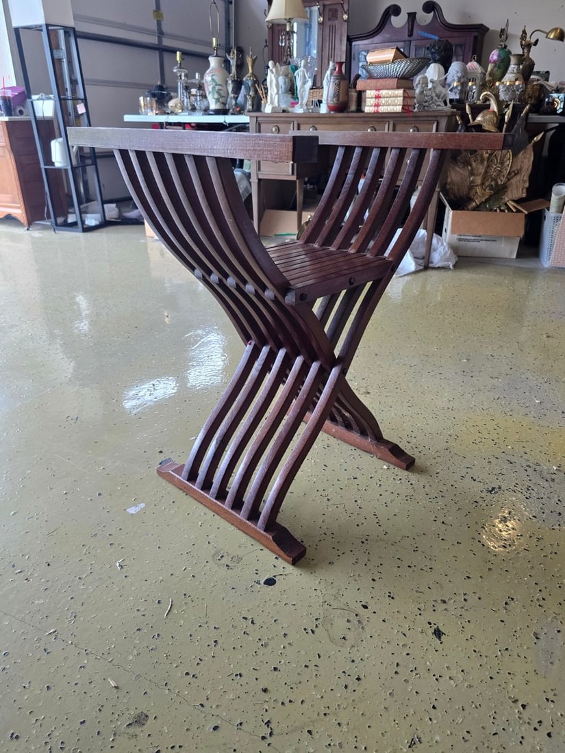 Mid-Century Modern Slat-Back Bench/Stool - 3
