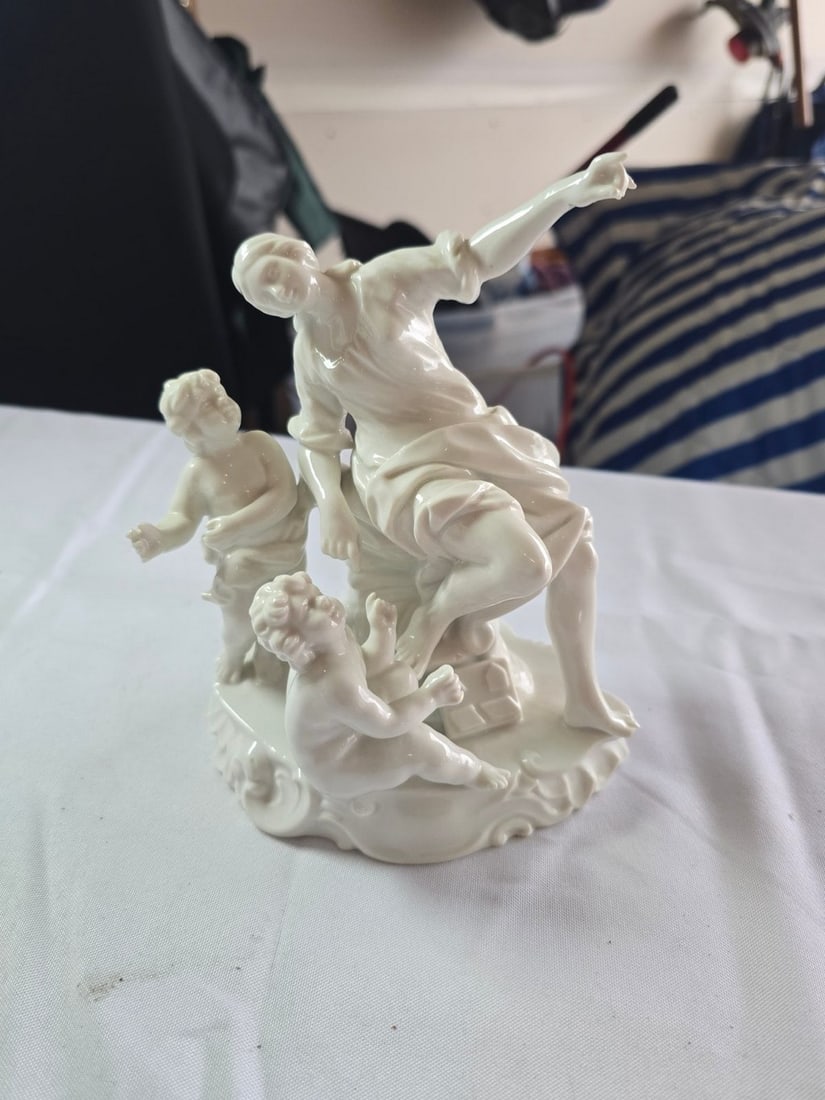 Collection of Six Neo-Classical Style Bisque and Ceramic Figurines - 5