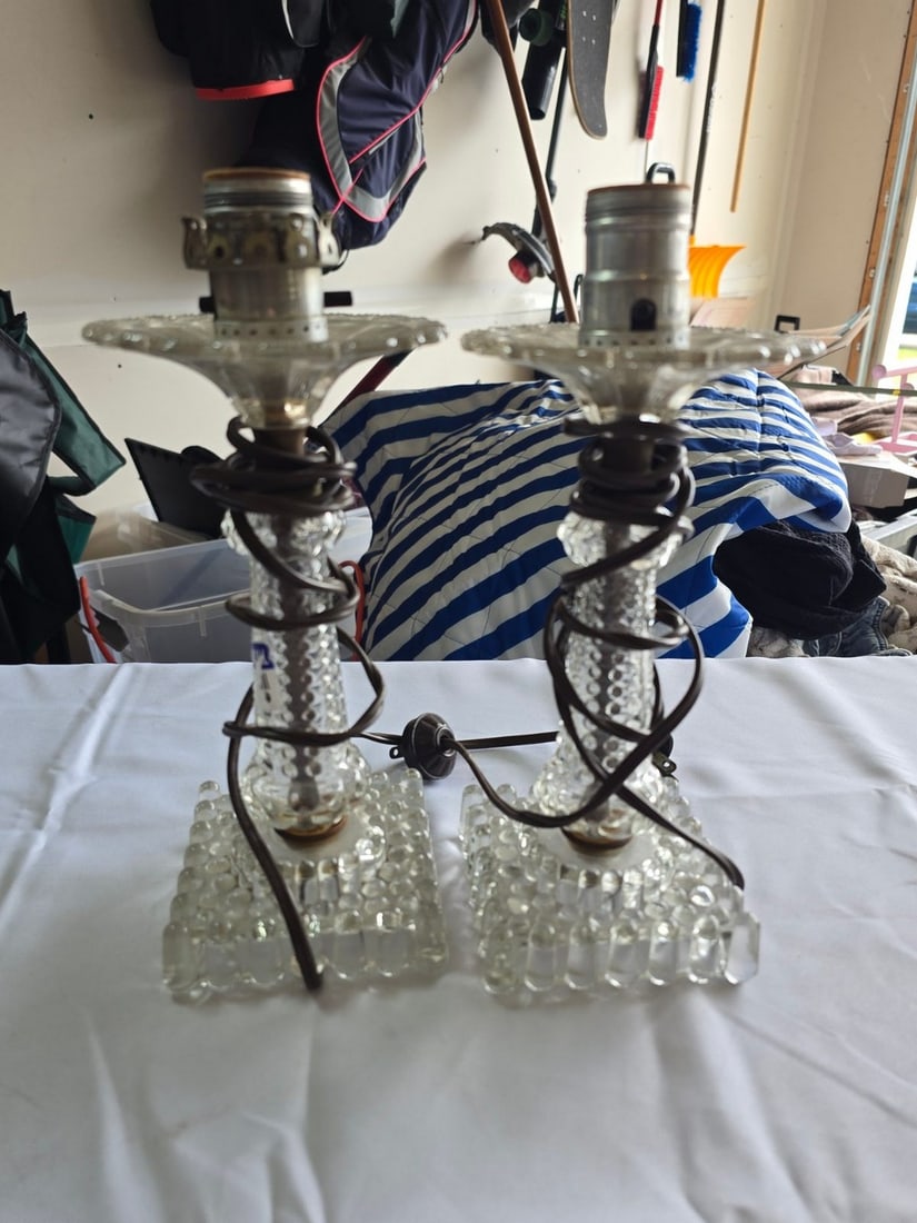 Collection of Five Vintage Table Lamps, Mixed Materials and Styles - 7