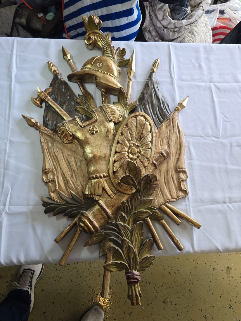 Giltwood Roman Militaria Wall Plaque - 2