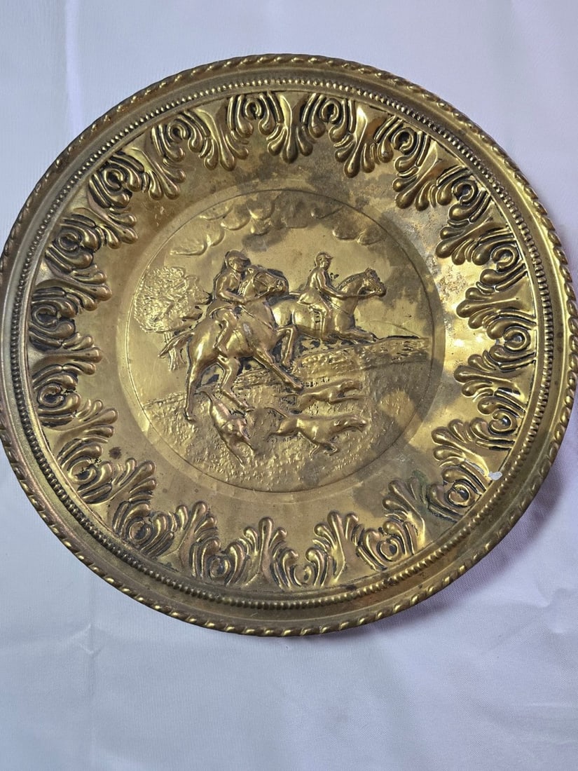 Set of Four Brass Decorative Wall Plates - 2