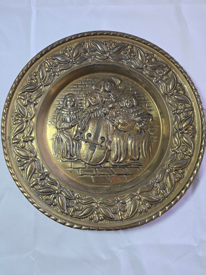 Set of Four Brass Decorative Wall Plates - 3