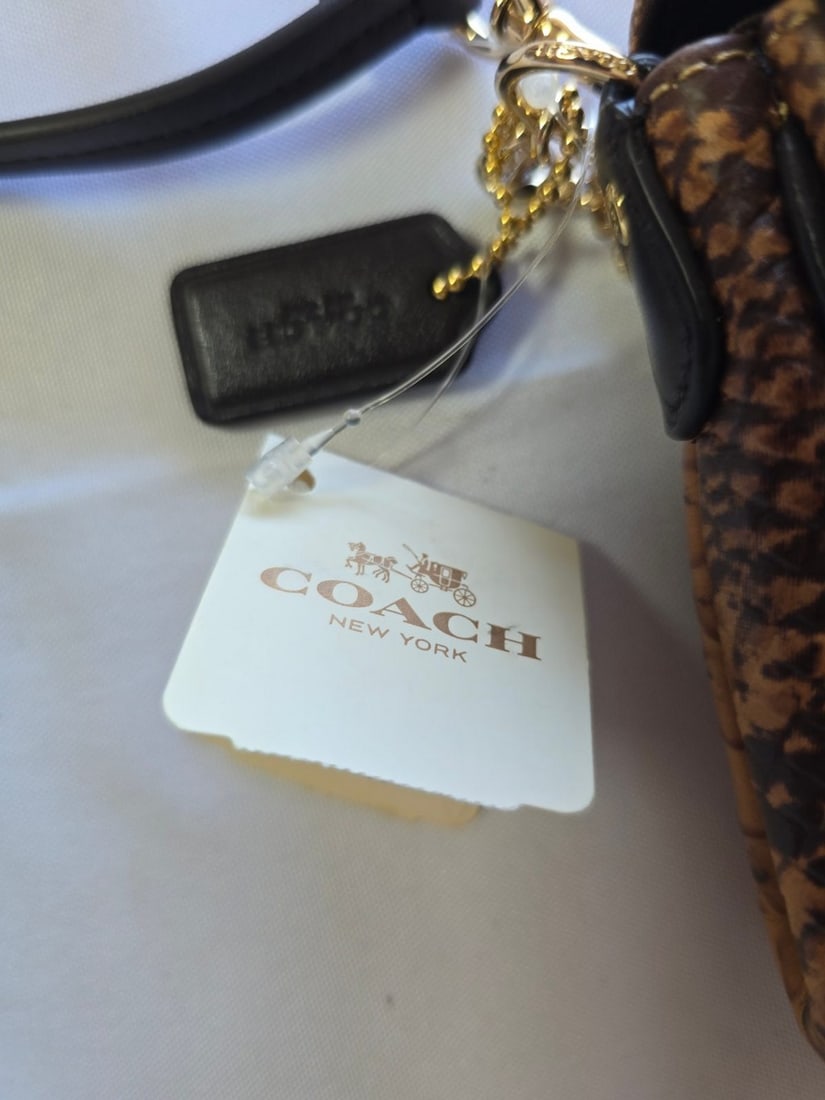 Coach New York Snakeskin Embossed Leather Crossbody Bag - 2