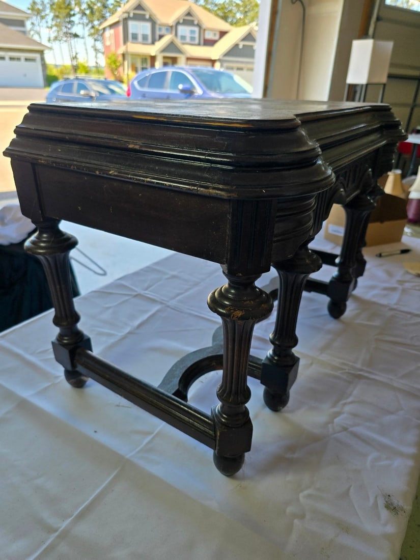 Antique Carved Oak Games Table - 2
