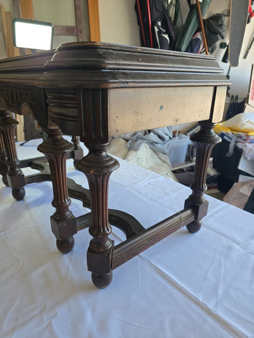 Antique Carved Oak Games Table - 3